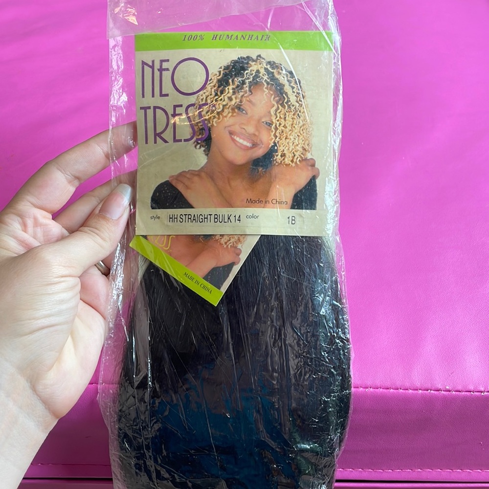 Neotress 100% human hair extensions HH Straight Bulk 14 color 1B new